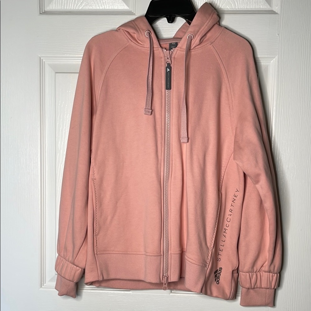 Adidas Stella McCartney essential pastel Pink zip up sweatshirt Hoodie